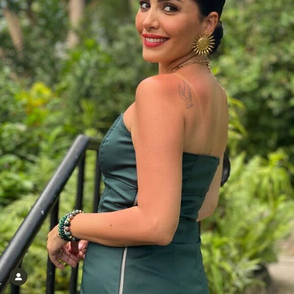 ZARA GREEN TOPSTITCHED DRESS - Picture 4 of 12